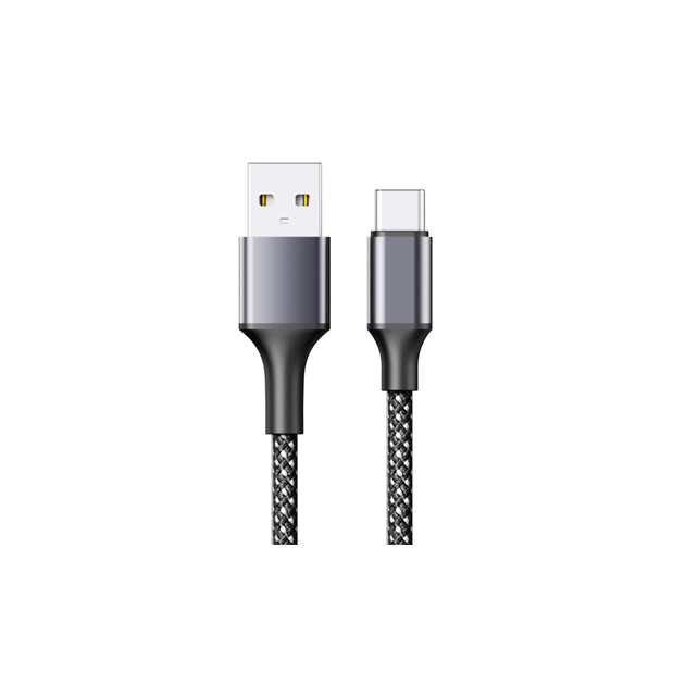Cable de carga rápida magnético retráctil USB2.0, Tipo-C a A, 3A/480Mbps, 1M trenzado