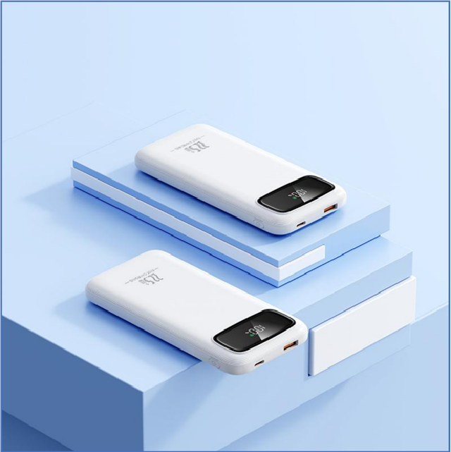 10000mAh 22.5W Smart Display Power Bank, Tipo-C PD de carga rápida, pantalla digital y línea aérea aprobada