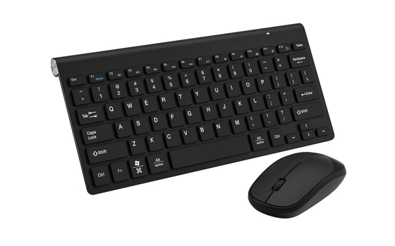 Wireless 2.4G Todo negro teclado y ratón conjunto estilo simple para la oficina en casa