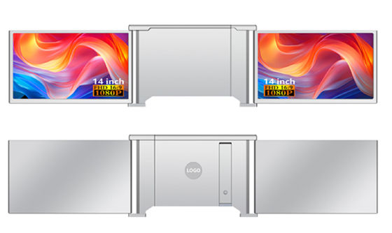 Monitor portátil dual FHD de 14 pulgadas compatible con portátiles de 13,5 a 16,5 pulgadas, doble tipo C, compatible con audio, vídeo, mini HDMI y HDR
